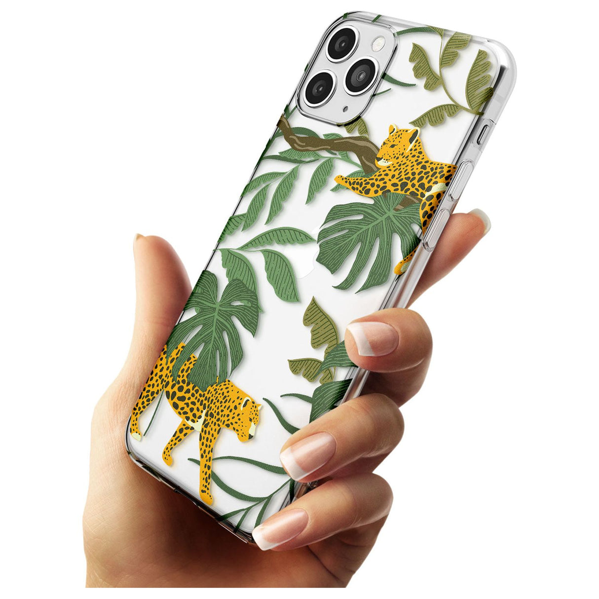 Two Jaguars & Foliage Jungle Cat Pattern Slim TPU Phone Case for iPhone 11 Pro Max