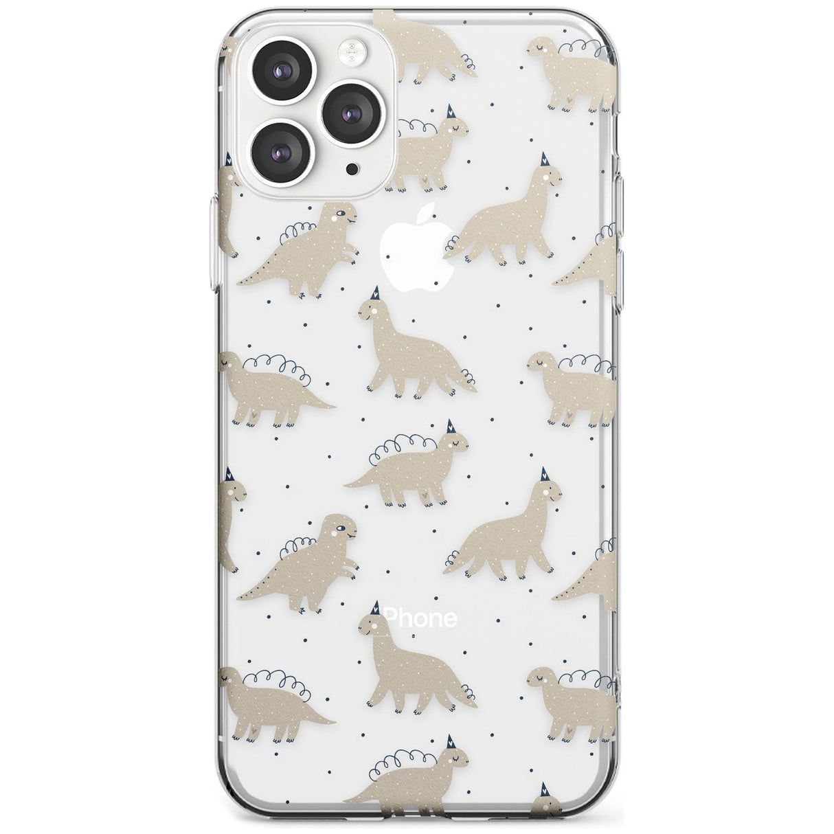 Adorable Dinosaurs Pattern (Clear) Slim TPU Phone Case for iPhone 11 Pro Max