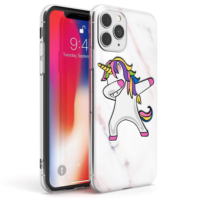 Designer Marble Unicorn Dab Phone Case iPhone 11 Pro Max / Clear Case,iPhone 11 Pro / Clear Case,iPhone 12 Pro Max / Clear Case,iPhone 12 Pro / Clear Case Blanc Space