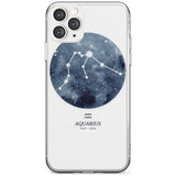 Aquarius Zodiac Transparent Design - Blue Slim TPU Phone Case for iPhone 11 Pro Max