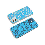 Blue Acid Faces Impact Phone Case for iPhone 11, iphone 12