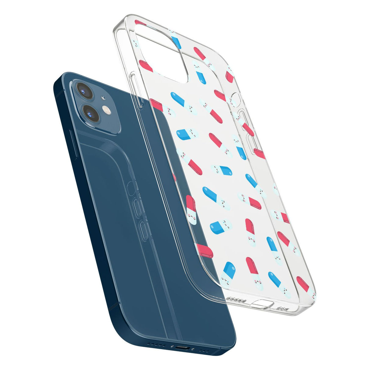 Kawaii Pill Pattern Impact Phone Case for iPhone 11, iphone 12