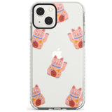 Waving Cat Pattern Impact Phone Case for iPhone 13 & 13 Mini