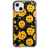 Acid Face Grid Pattern Black Impact Phone Case for iPhone 13 & 13 Mini