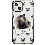 Personalised Burmese Cat Photo Black Impact Phone Case for iPhone 13 & 13 Mini