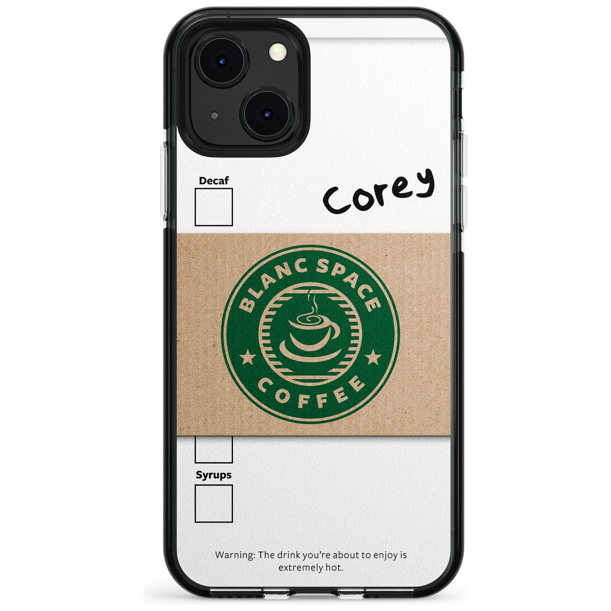 Personalised Coffee Cup Black Impact Phone Case for iPhone 13 & 13 Mini