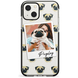 Personalised Pug - Dog Photo Custom Phone Case iPhone 13 Mini / Black Impact Case Blanc Space