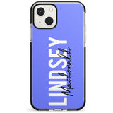 Personalised Bold Name: Purple Custom Phone Case iPhone 13 Mini / Black Impact Case Blanc Space