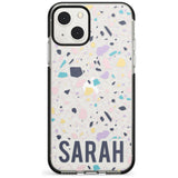 Personalised Terrazzo - Pink, Purple, Blue Custom Phone Case iPhone 13 Mini / Black Impact Case Blanc Space