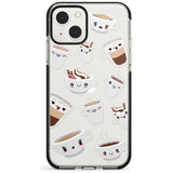 Coffee Faces Phone Case iPhone 13 Mini / Black Impact Case Blanc Space