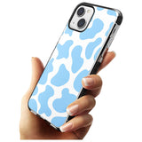 Blue and White Cow Print Black Impact Phone Case for iPhone 13 & 13 Mini