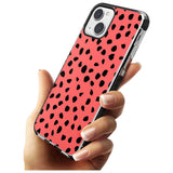 Black on Salmon Pink Dalmatian Polka Dot Spots Phone Case iPhone 15 Pro Max / Black Impact Case,iPhone 15 Plus / Black Impact Case,iPhone 15 Pro / Black Impact Case,iPhone 15 / Black Impact Case,iPhone 15 Pro Max / Impact Case,iPhone 15 Plus / Impact Case,iPhone 15 Pro / Impact Case,iPhone 15 / Impact Case,iPhone 15 Pro Max / Magsafe Black Impact Case,iPhone 15 Plus / Magsafe Black Impact Case,iPhone 15 Pro / Magsafe Black Impact Case,iPhone 15 / Magsafe Black Impact Case,iPhone 14 Pro Max / Black Impact Ca