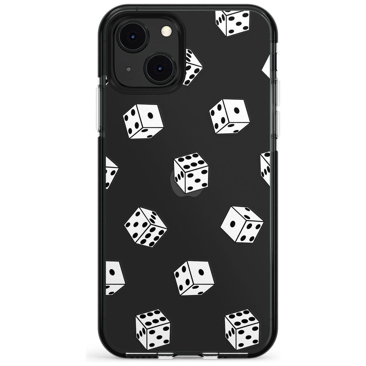 Clear Dice Pattern Black Impact Phone Case for iPhone 13 & 13 Mini