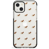 Cavalier King Charles Spaniel Pattern Clear Phone Case iPhone 13 Mini / Black Impact Case Blanc Space