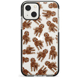 Labradoodle (Brown) Watercolour Dog Pattern Phone Case iPhone 13 Mini / Black Impact Case Blanc Space