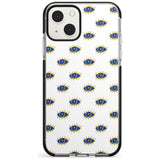 Gold Eyes Psychedelic Eyes Pattern Phone Case iPhone 13 Mini / Black Impact Case Blanc Space