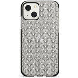 Abstract Lines: Scalloped Pattern Phone Case iPhone 13 Mini / Black Impact Case Blanc Space