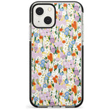 Energetic Floral Mix: Transparent Phone Case iPhone 13 Mini / Black Impact Case Blanc Space