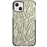 Fern Leaf Pattern Design - Cream Phone Case iPhone 13 Mini / Black Impact Case Blanc Space