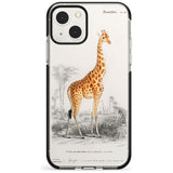 Vintage Girafe Art Black Impact Phone Case for iPhone 13 & 13 Mini