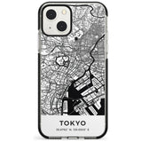 Map of Tokyo, Japan Phone Case iPhone 13 Mini / Black Impact Case Blanc Space