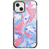 Pink, Blue & White Marbled Paper Pattern