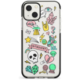 Introvert Sticker Phone Case iPhone 13 Mini / Black Impact Case Blanc Space