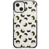 Maki Rolls Sushi Pattern Phone Case iPhone 13 Mini / Black Impact Case Blanc Space