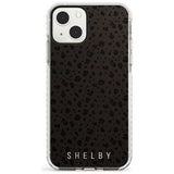 Personalised Minimal Lettering Dark Leopard Custom Phone Case iPhone 13 Mini / Impact Case Blanc Space