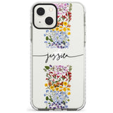 Personalised Wildflower Floral Stripe Personalised Custom Phone Case iPhone 13 Mini / Impact Case Blanc Space