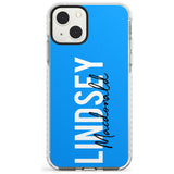 Personalised Bold Name: Blue Custom Phone Case iPhone 13 Mini / Impact Case Blanc Space