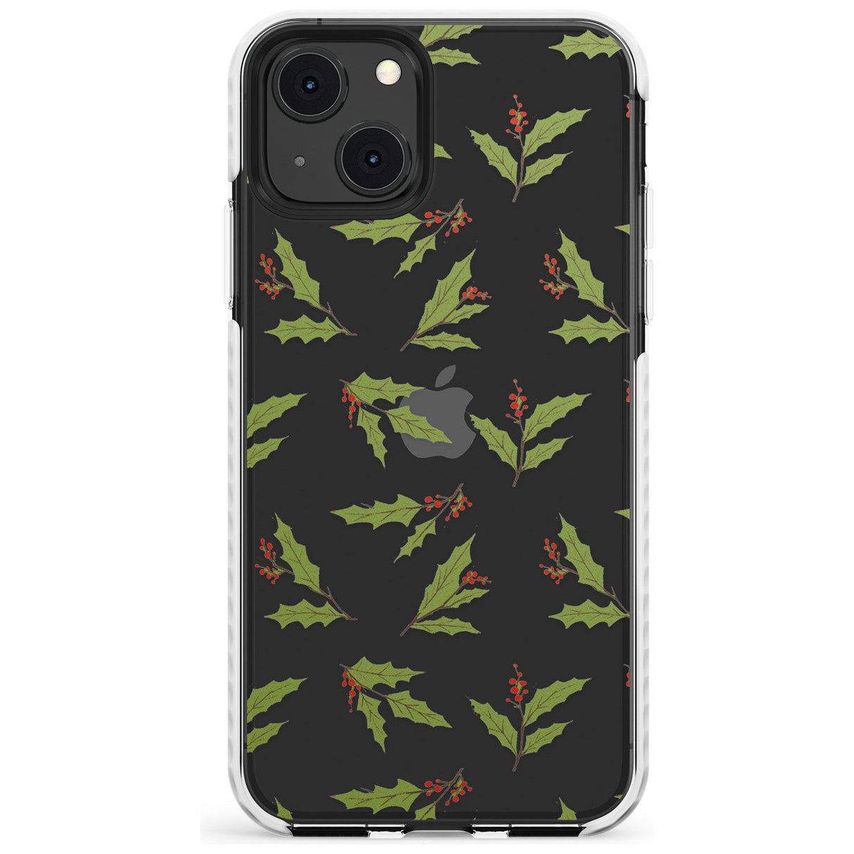 Christmas Holly Pattern Impact Phone Case for iPhone 13 & 13 Mini