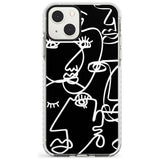 Abstract Continuous Line Faces White on Black Phone Case iPhone 13 Mini / Impact Case Blanc Space