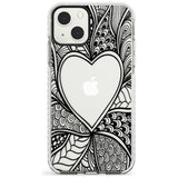 Black Henna Heart Impact Phone Case for iPhone 13 & 13 Mini