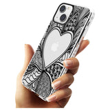 Black Henna Heart Impact Phone Case for iPhone 13 & 13 Mini