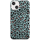 Light Pink on Blue Leopard Print Pattern Phone Case iPhone 13 / Clear Case,iPhone 13 Mini / Clear Case,iPhone 14 / Clear Case,iPhone 14 Plus / Clear Case Blanc Space