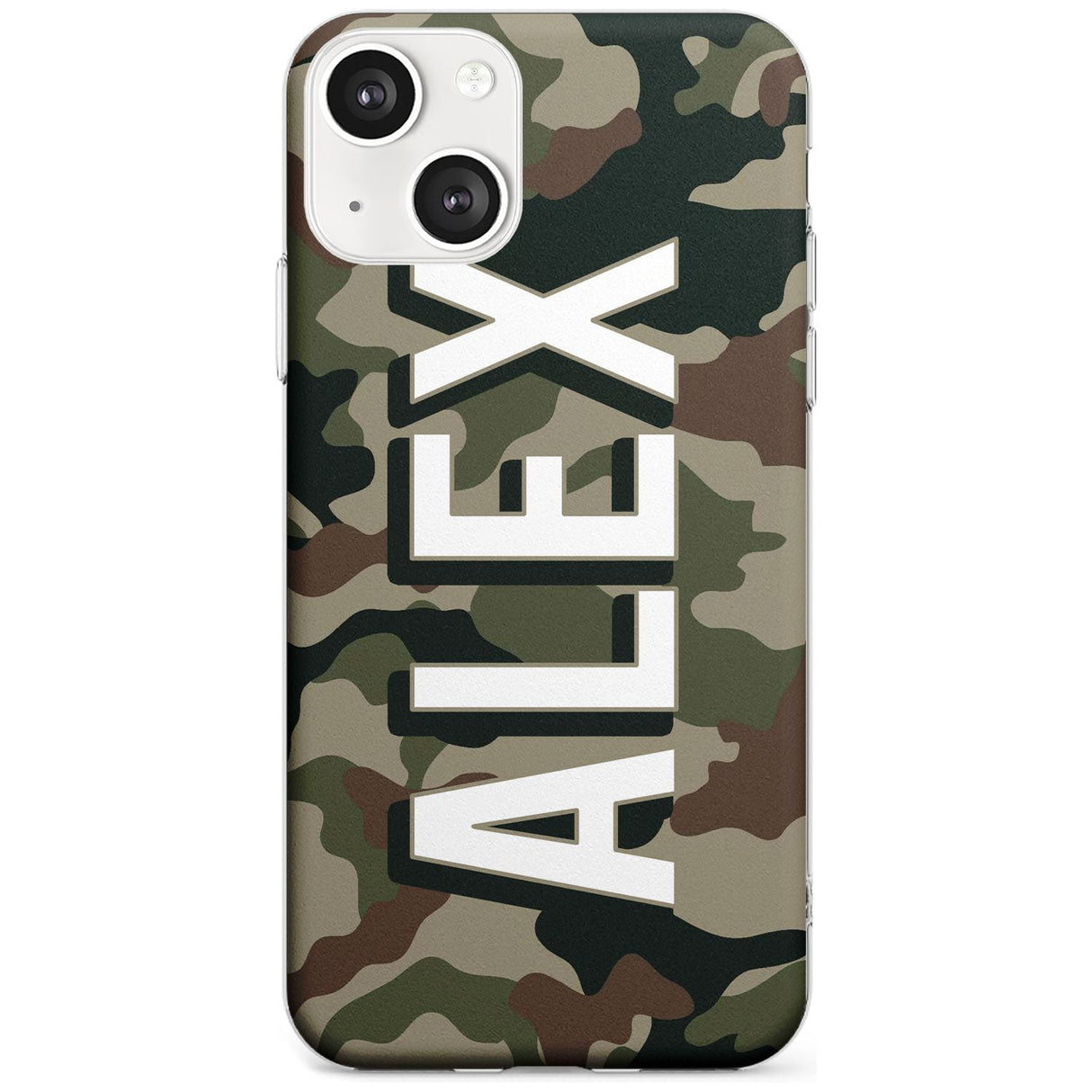 Personalised Classic Green Camo Custom Phone Case iPhone 13 / Clear Case,iPhone 13 Mini / Clear Case,iPhone 14 / Clear Case,iPhone 14 Plus / Clear Case Blanc Space