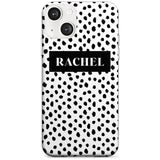 Personalised Black Bar & Dots Custom Phone Case iPhone 13 / Clear Case,iPhone 13 Mini / Clear Case,iPhone 14 / Clear Case,iPhone 14 Plus / Clear Case Blanc Space