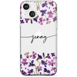 Personalised Purple Violets Custom Phone Case iPhone 13 / Clear Case,iPhone 13 Mini / Clear Case,iPhone 14 / Clear Case,iPhone 14 Plus / Clear Case Blanc Space