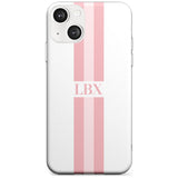 Personalised Minimal Pink Stripes Custom Phone Case iPhone 13 / Clear Case,iPhone 13 Mini / Clear Case,iPhone 14 / Clear Case,iPhone 14 Plus / Clear Case Blanc Space