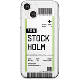 Personalised Stockholm Boarding Pass Custom Phone Case iPhone 13 / Clear Case,iPhone 13 Mini / Clear Case,iPhone 14 / Clear Case,iPhone 14 Plus / Clear Case Blanc Space