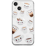 Coffee Faces Phone Case iPhone 13 Mini / Clear Case,iPhone 13 / Clear Case,iPhone 14 Plus / Clear Case,iPhone 14 / Clear Case Blanc Space