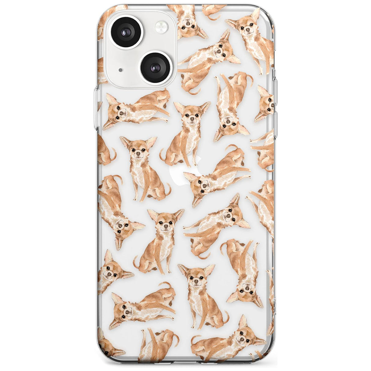 Chihuahua Watercolour Dog Pattern Phone Case iPhone 13 / Clear Case,iPhone 13 Mini / Clear Case,iPhone 14 / Clear Case,iPhone 14 Plus / Clear Case Blanc Space