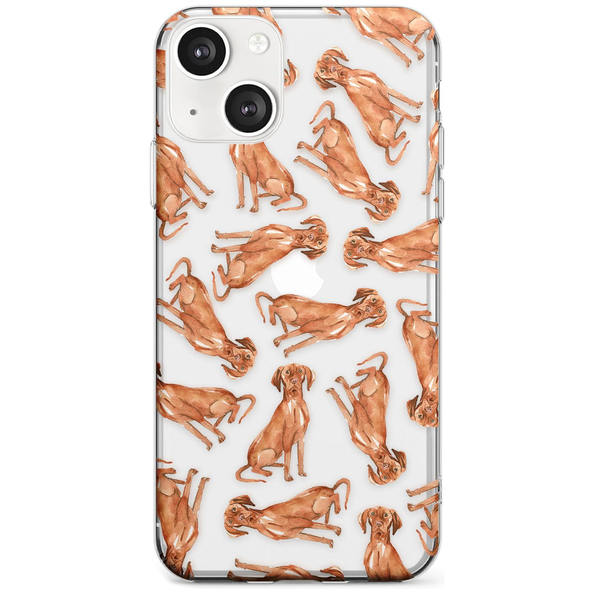 Hungarian Vizsla Watercolour Dog Pattern Phone Case iPhone 13 / Clear Case,iPhone 13 Mini / Clear Case,iPhone 14 / Clear Case,iPhone 14 Plus / Clear Case Blanc Space