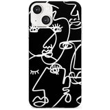 Abstract Continuous Line Faces White on Black Phone Case iPhone 13 / Clear Case,iPhone 13 Mini / Clear Case,iPhone 14 / Clear Case,iPhone 14 Plus / Clear Case Blanc Space