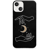 Hands Surrounding Moon Phone Case iPhone 13 / Clear Case,iPhone 13 Mini / Clear Case,iPhone 14 / Clear Case,iPhone 14 Plus / Clear Case Blanc Space