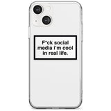 F*ck Social Media Phone Case iPhone 13 / Clear Case,iPhone 13 Mini / Clear Case,iPhone 14 / Clear Case,iPhone 14 Plus / Clear Case Blanc Space