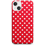 Designer Lava Red Polka Dot Phone Case iPhone 13 Mini / Clear Case,iPhone 13 / Clear Case,iPhone 14 Plus / Clear Case,iPhone 14 / Clear Case Blanc Space