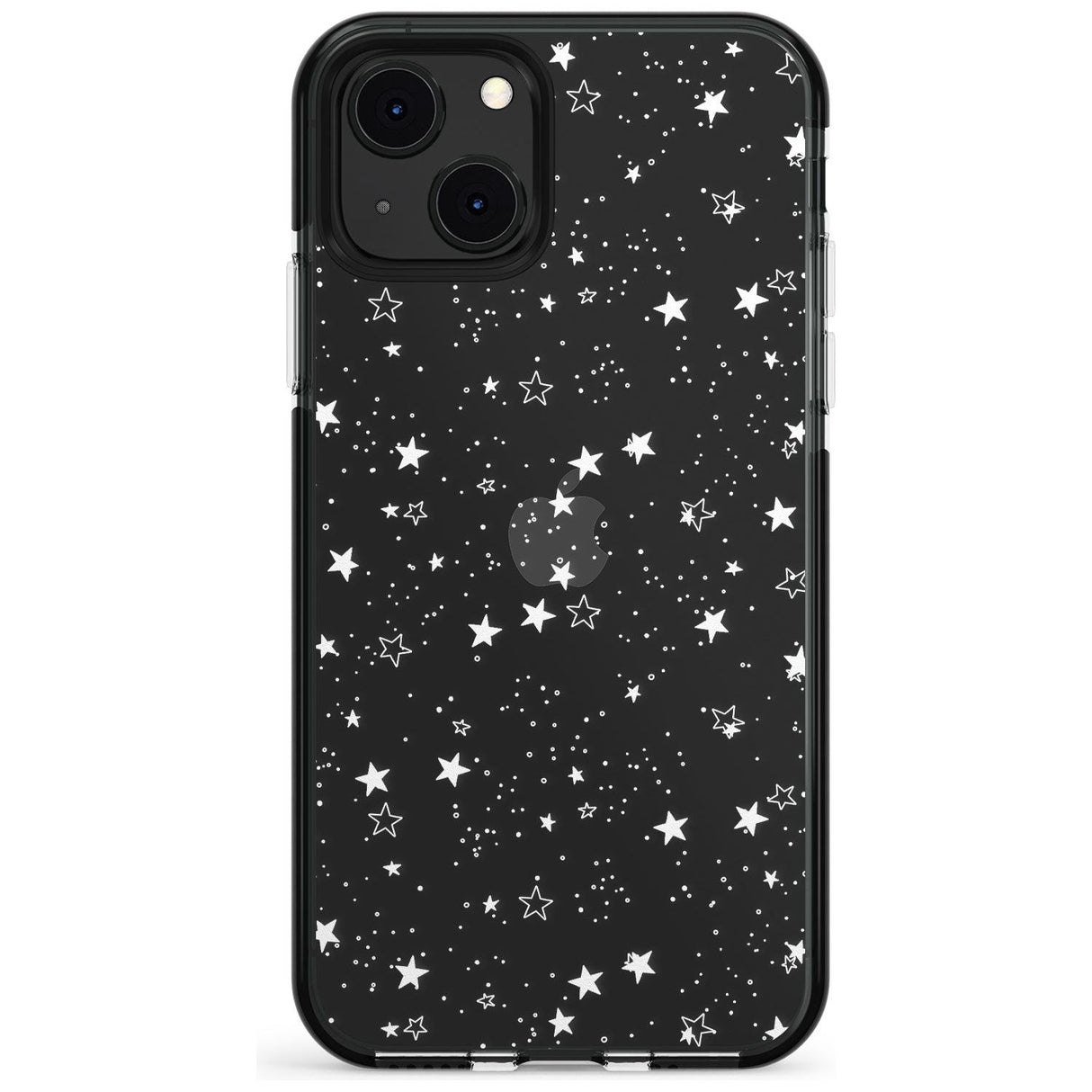 White Stars on Clear Phone Case for iPhone 13 Mini