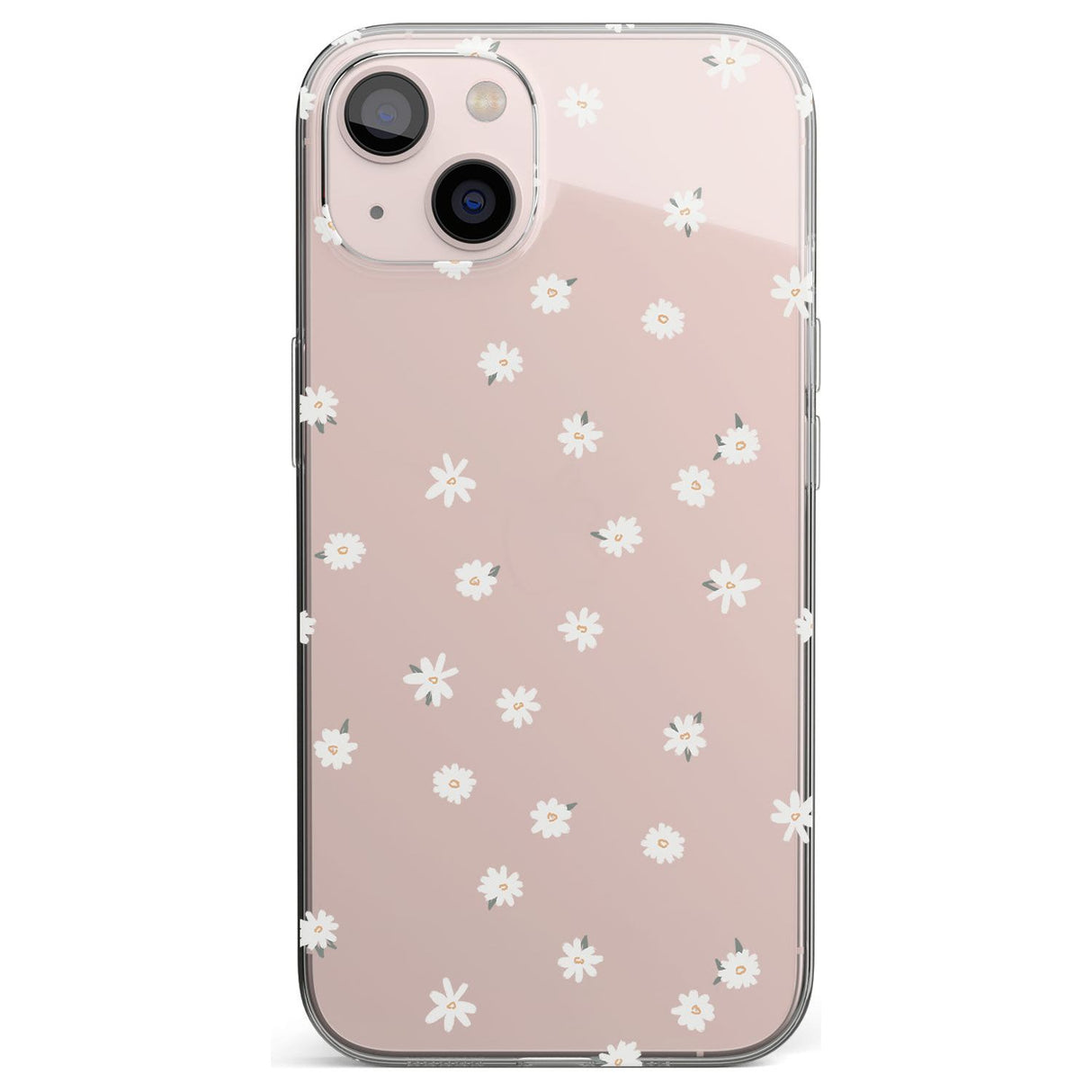 White Stars on Clear Phone Case for iPhone 13 Mini